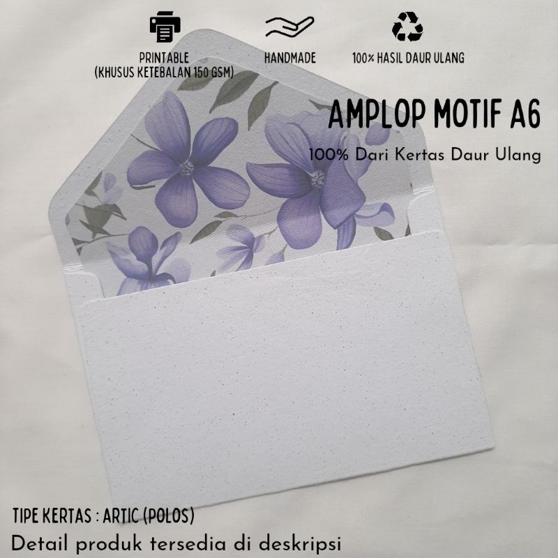 

Amplop A6 Warna Putih Motif Bunga