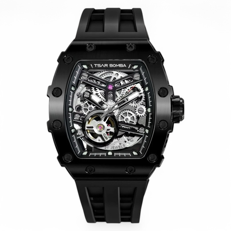 Jam tangan Tsar Bomba TB8208A black automatic