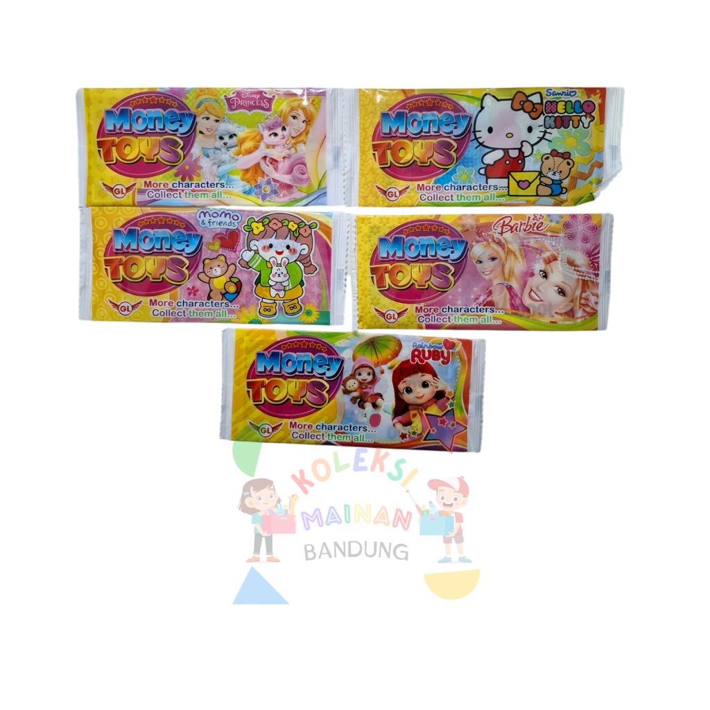 Koleksi mainan uang mainan motif karakter kartun isi 18 lembar