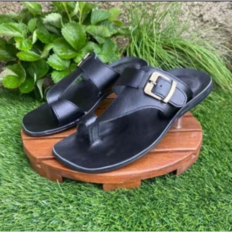 sendal capit jempol pria kulit sapi