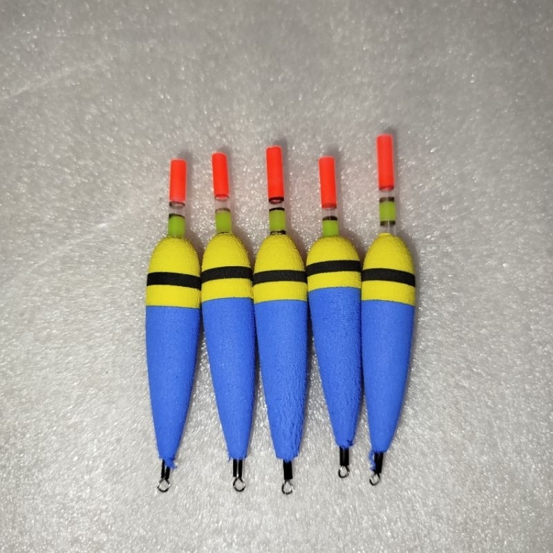 Pelampung Pancing Busa Spon, Warna Biru Kuning | Kumbul Pancing