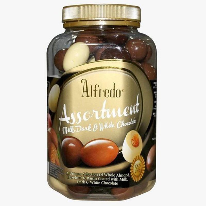 

alfredo assorment milk dark & white chocolate 450 gr