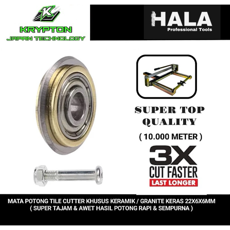 KRYPTON - MATA POTONG TILE CUTTER KERAMIK / GRANITE KERAS 22x6x6mm (10.000 METER) JAPAN QUALITY