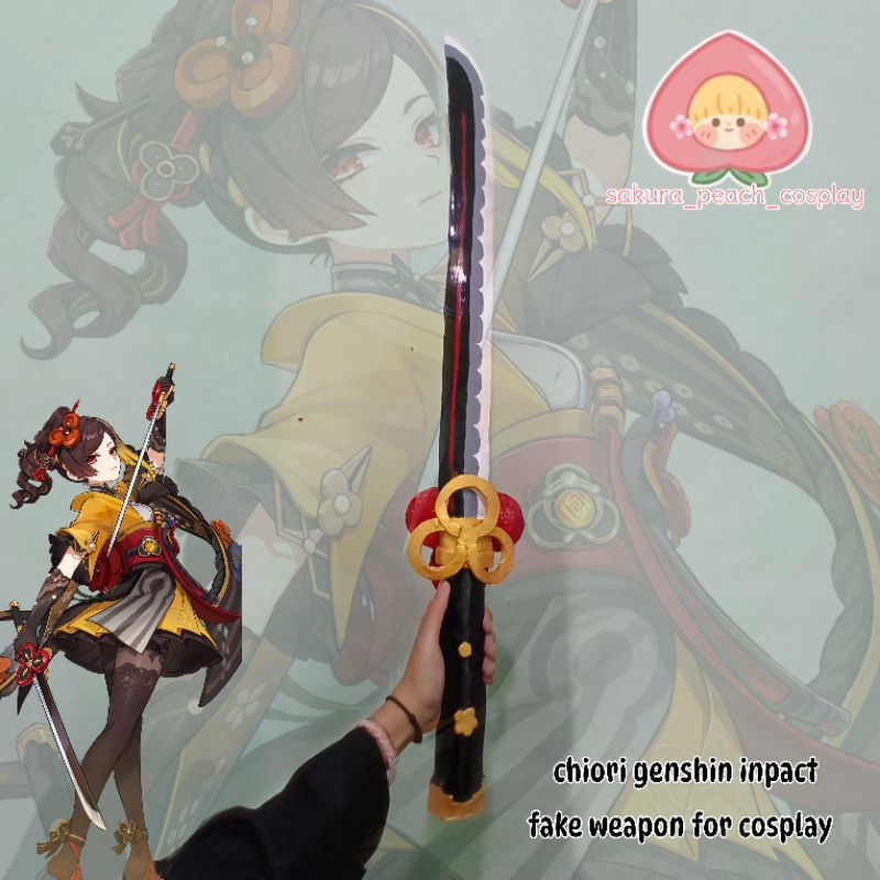 (sakura_peach_cosplay)chiori genshi impact pre order fake weapon ,