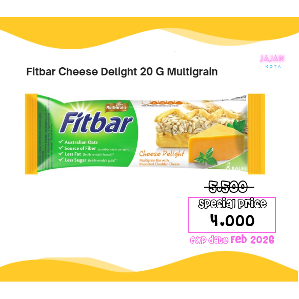 

Fitbar Cheese Delight 20 G Multigrain