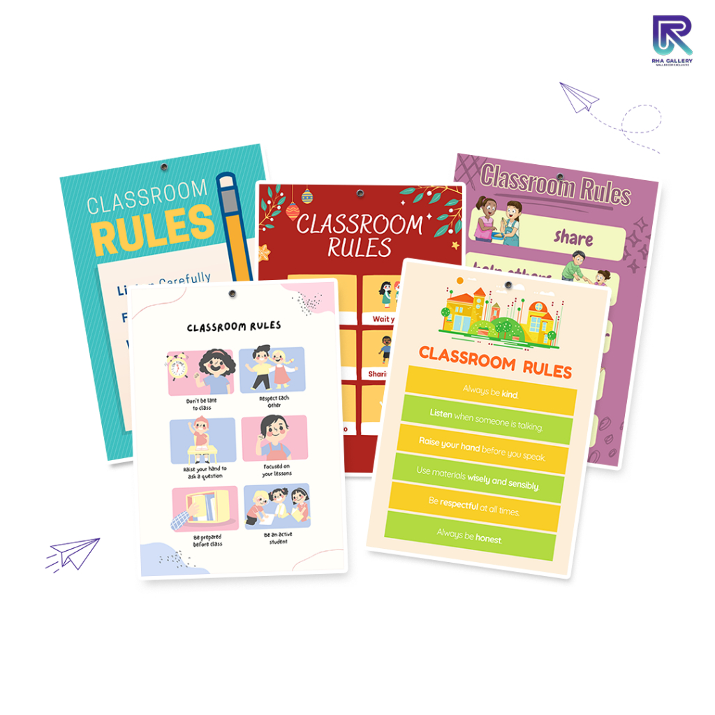 RHA GALLERY Poster Class Rules Pajangan Sekolah Edukasi Dekorasi Dinding Kelas Anak