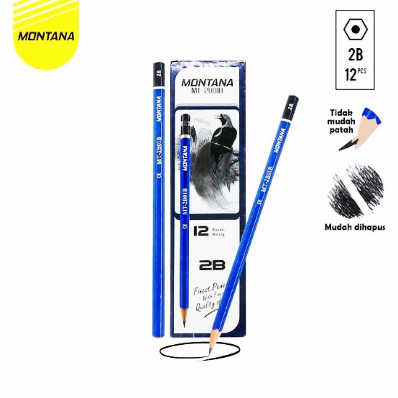 

PENSIL Montana Harga PER KOTAK ISI 12 / pensil murah/ PENSIL 2B