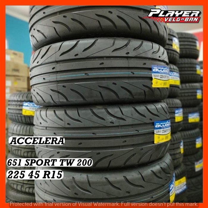 BAN MOBIL TUBLES SEMISLICK UKURAN 225/45 R15 ACCELERA 651 SPORT TW 200 BAN MOBIL BALAP RING15