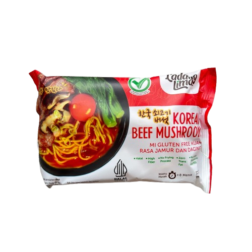 

LADANG LIMA Korean Beef & Mushroom 94gr - Mie GLUTEN FREE!! HIGH FIBER
