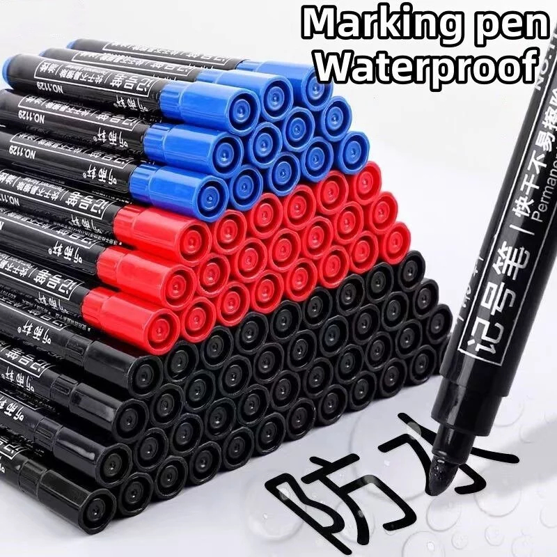 

Glogapshoop-Spidol Permanent Marker Permanen Tahan Air Alat Tulis Spidol Cepat Kering Tinta Minyak Hitam Biru Merah Tidak Pudar