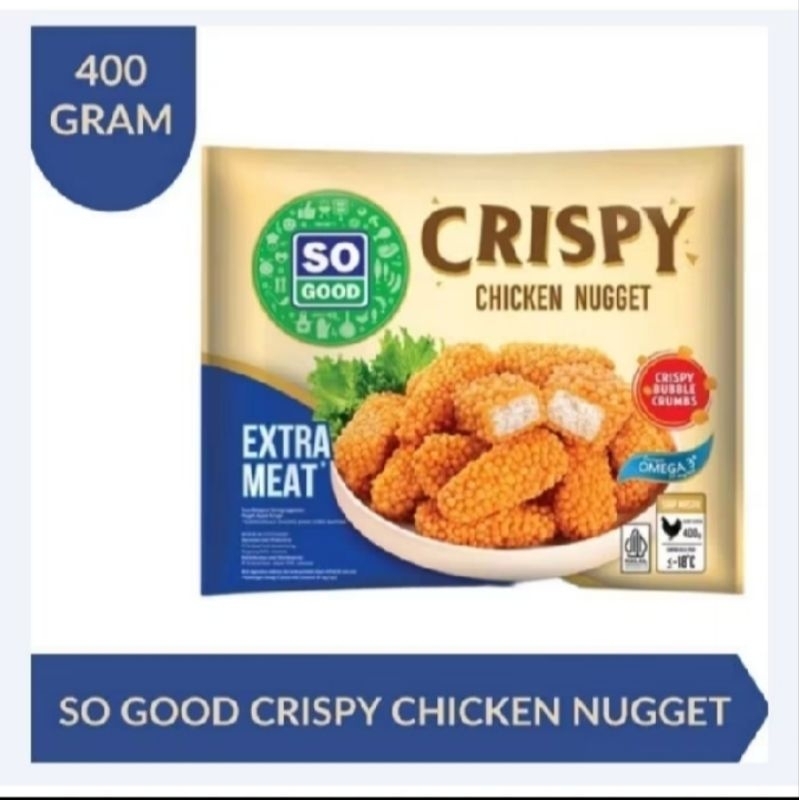 

So Good Crispy Chicken Nugget 400gr / So Good / Nugget Ayam / Nugget Crispy / Chicken Nugget / Nugget Ayam So Good