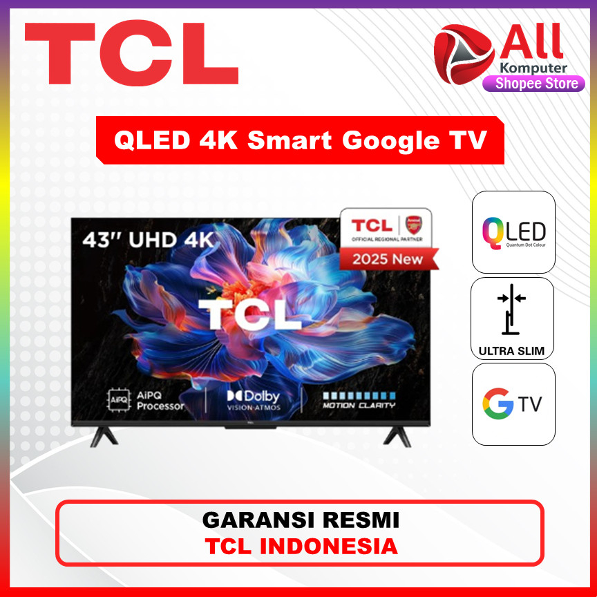TCL 43 Inch QLED Direct LED Smart Google TV 4K UHD 43P7K