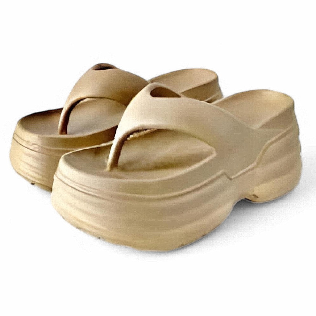 Sandal Jepit Wedges Wanita/Remaja Bersol Tebal Sandal Sepatu Peninggi Cewek Sandal Pantai Anti Selip