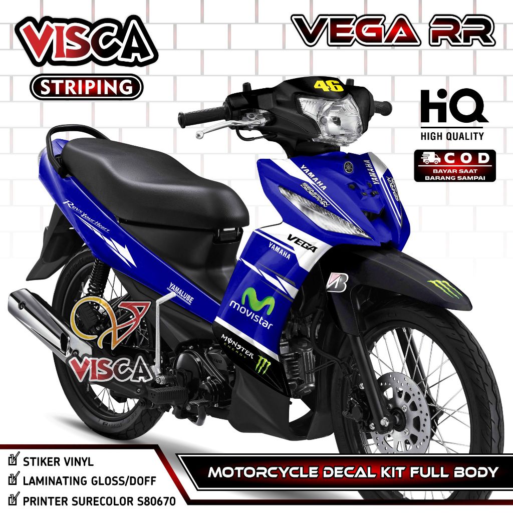 Decal Vega RR Full Body - Stiker Vega RR Fullbody - Dekal Yamaha Vega RR - Striping Vega RR Variasi 