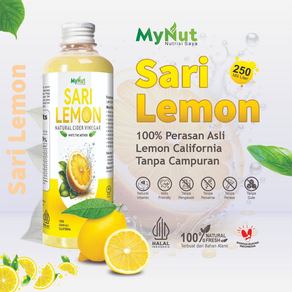 

MYNUT SARI LEMON 250 ML FRESH LEMON JUICE 100% ORIGINAL