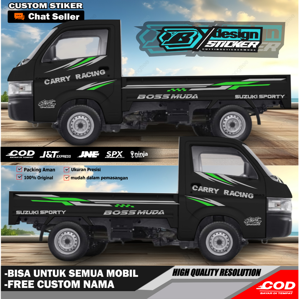 Stiker cutting mobil new carry stiker list body samping mobil suzuki new carry