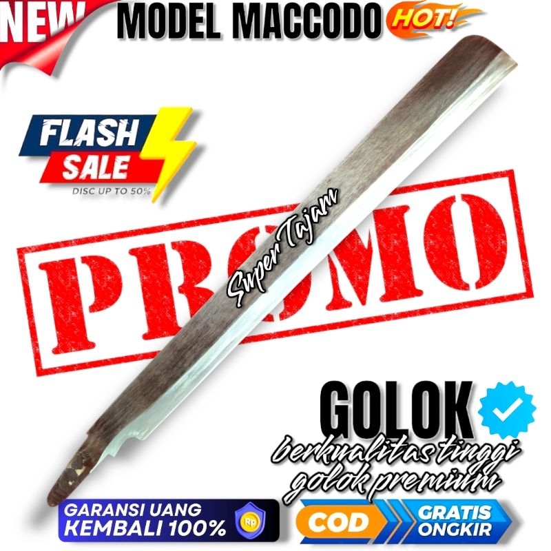 BILAHAN GOLOK TERMURAHH LENGKAP SARUNG GOLOK TEBAS KAYU KERAS PASOK BAMBU MODEL MACCODO TAHAN LAMA K
