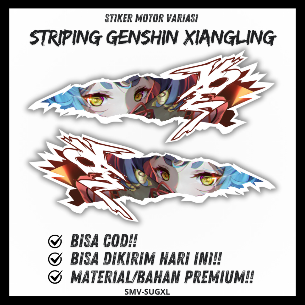 Stiker Striping Xiangling Sticker Anime Genshin Impact Xiangling Universal Kanan Kiri