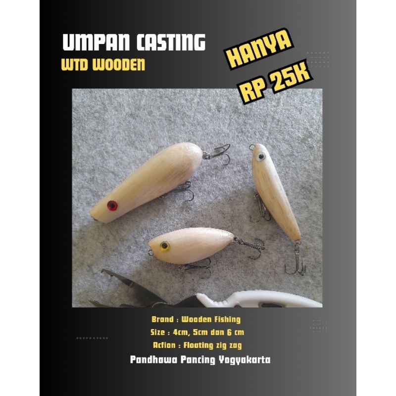 Umpan Lure Casting Hampala WTD Kayu