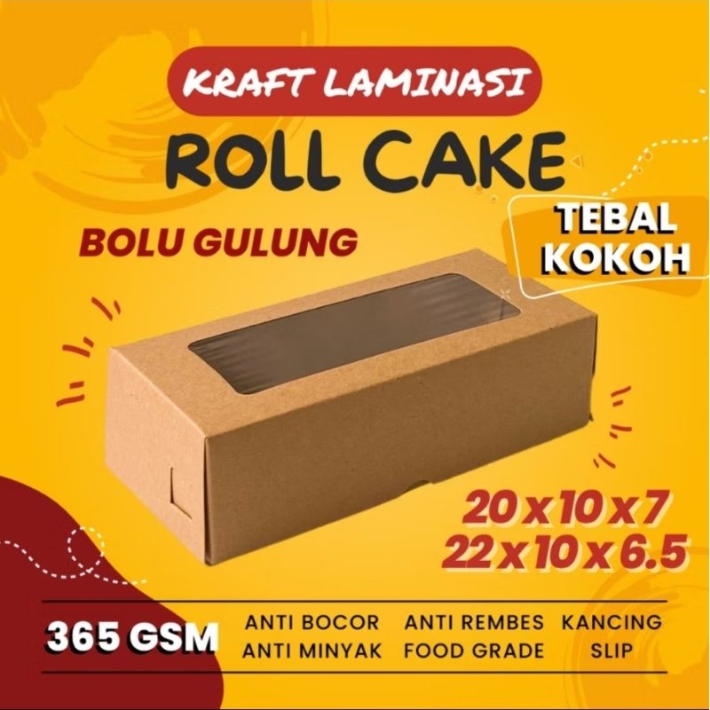 Box Kue Bolu Gulung Kemasan Roll Cake Snack Roti