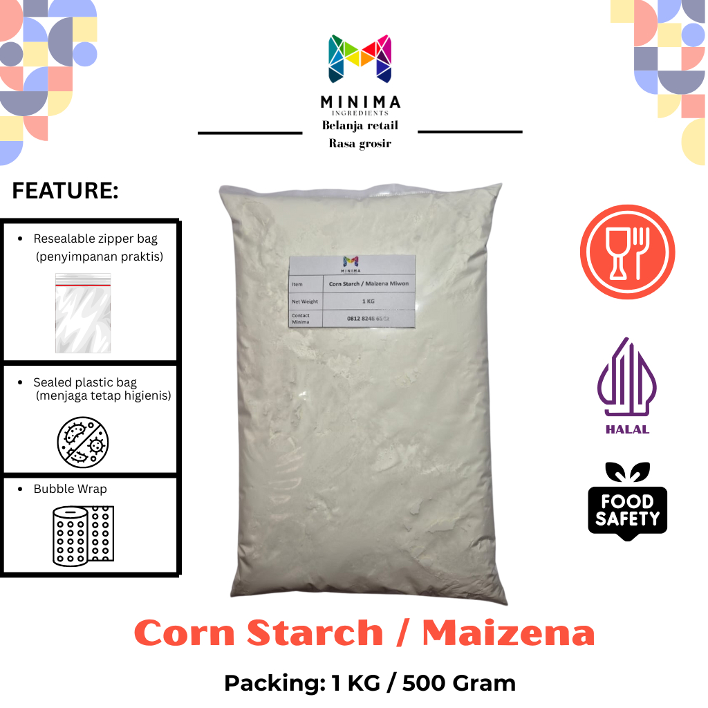 

Corn Starch / Maizena / Tepung Jagung Miwon kemasan 500 gram & 1 Kg