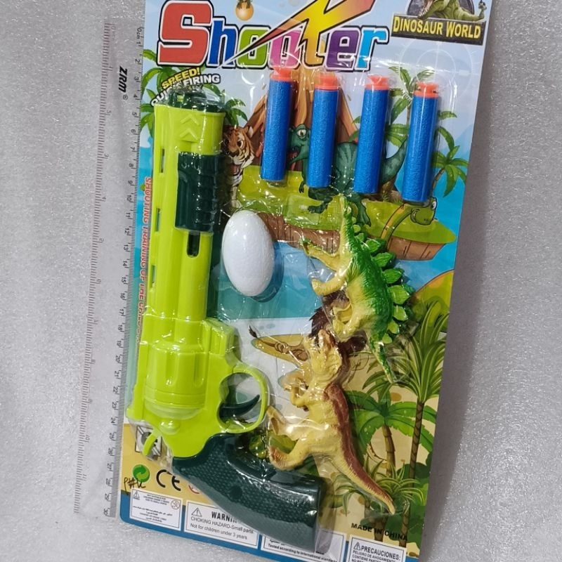 Shooter Mainan Pistol Tembak Target Dino Telur Dinosaurus Peluru Karet Terbaru Termurah Terlaris Kad