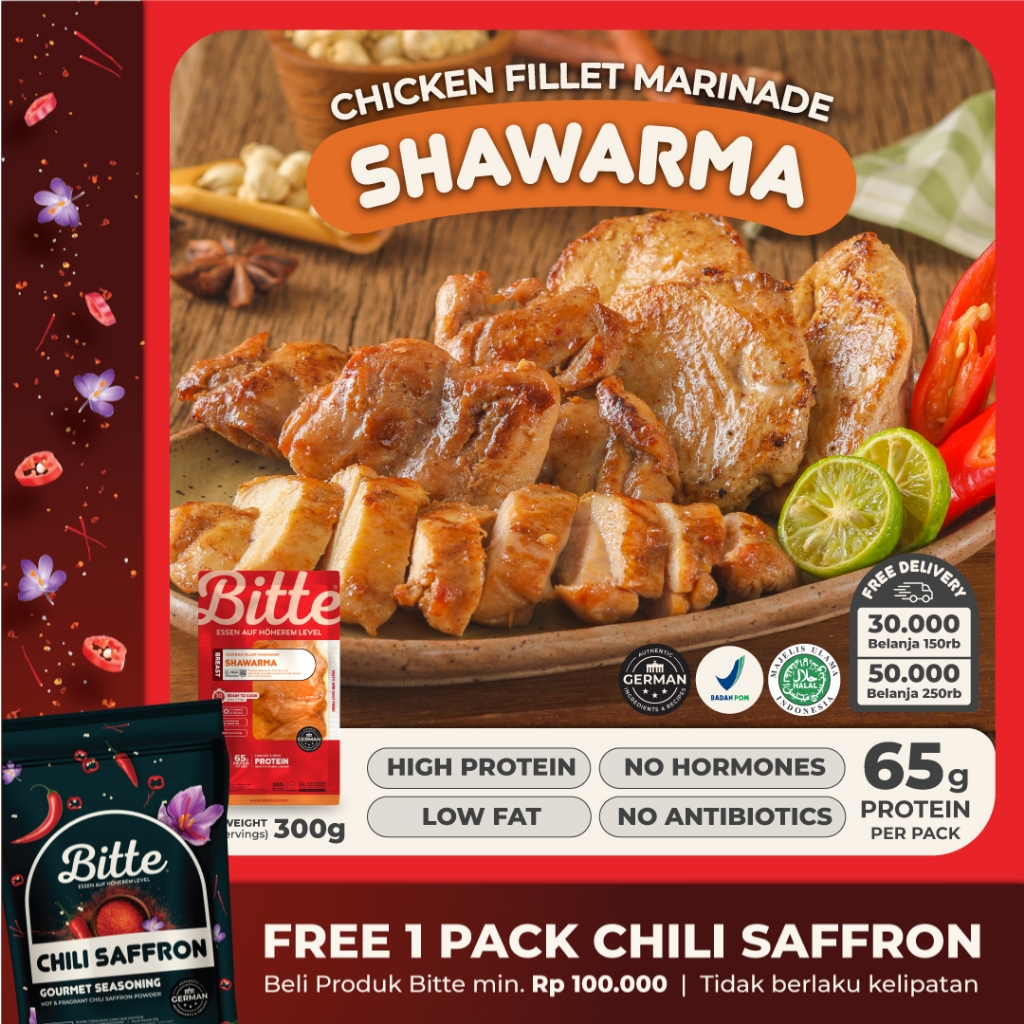 Bitte Food Shawarma Chicken Fillet Marinade / Ayam Filet Marinasi 300g