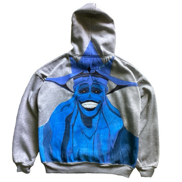 Hoodie Boxy Custom Painting Statue Of God Solo Leveling || HandPaintingHoodie Rework Anime