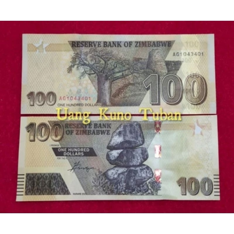 uang asing ZIMBABWE 100 DOLLARS