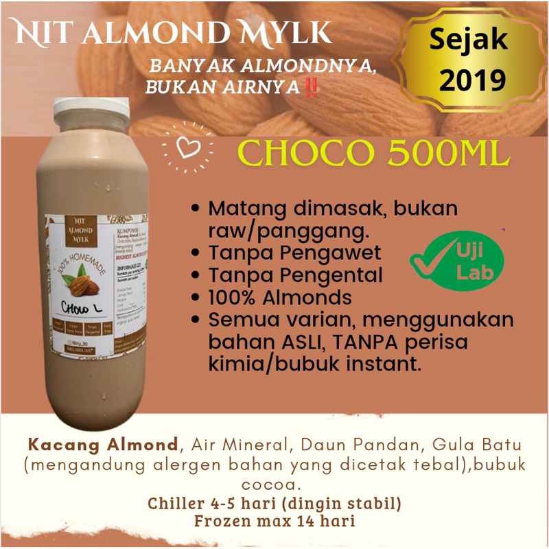 

Almond milk/susu kacang almond/susu almond/ susu coklat/ nit almond milk 500ml choco