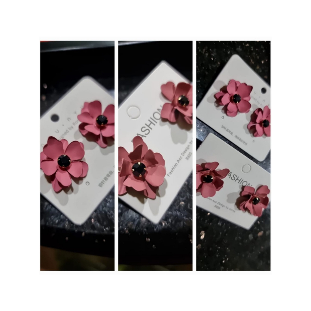 Anting Wanita Model Anggrek Pink Anting Wanita Tusuk Bunga Pink