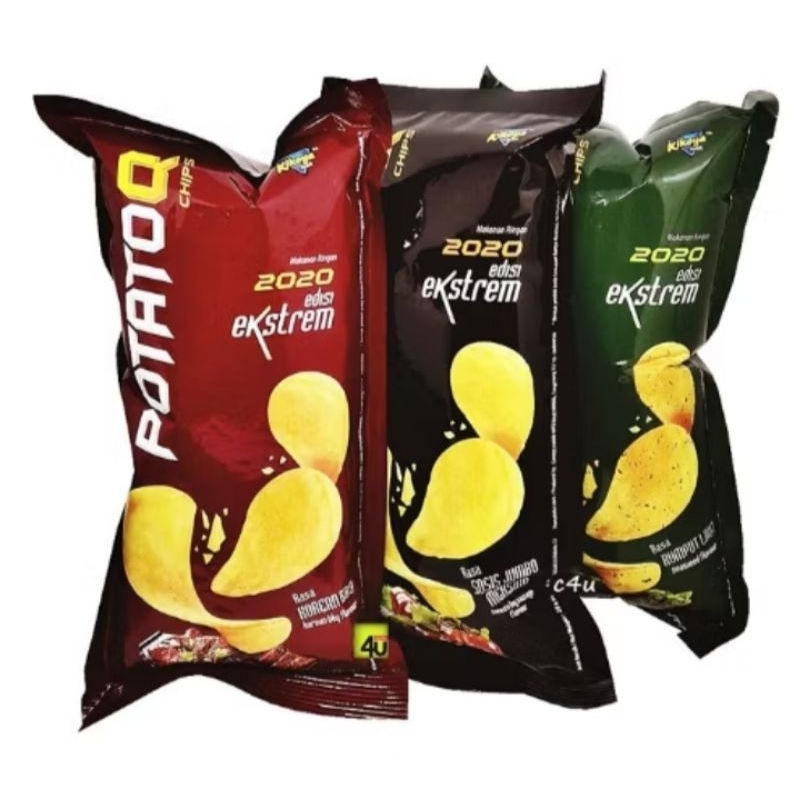 

AmbrizalSnack • Potato Q Chips Rasa Rumput Laut, Korean BBQ, Sosis Meksiko Dengan Berat 22gr