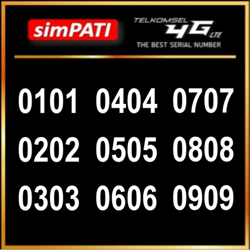 nomor cantik simpati abab 0101 0202 0303 0404 0505 0606 0707 0808 0909 nocan Telkomsel 4g 5g
