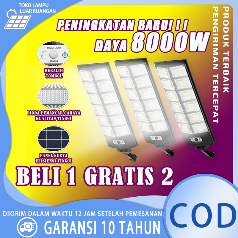 【Beli 2 gratis 1】 Lampu jalan tenaga surya, lampu baterai tenaga surya, lampu luar ruangan LED, lamp