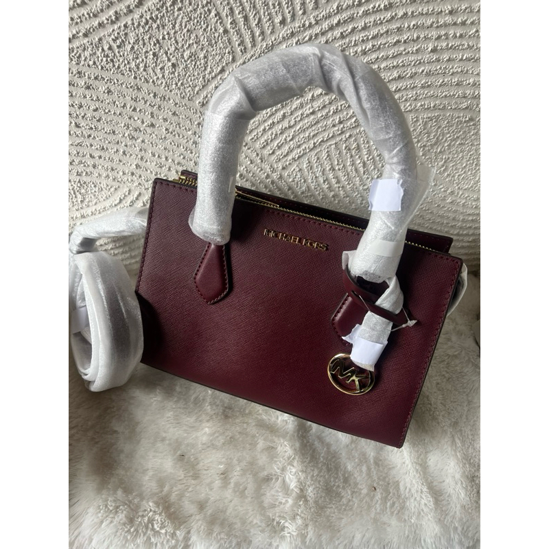 mk sheila small satchel oxblood