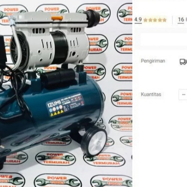 

KOMPRESOR OIL LESS IZUMI 1 HP 24 LITER - IZUMI OM 10-24 OL 10-24