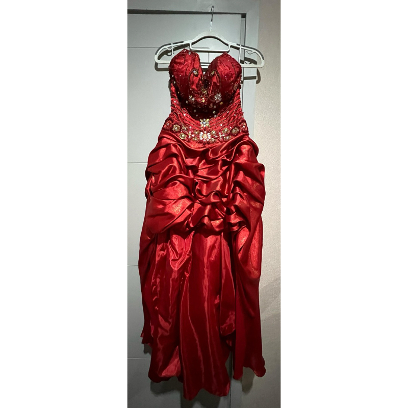 Dress Wanita Orange Depan Pendek Belakang Panjang