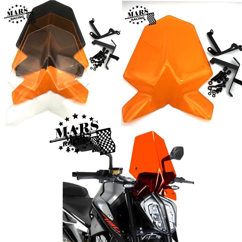 Motorcycle Sports Windshield WindScreen Visor Viser For KTM Duke 125 390 Duke125 Duke390 2017 2018 2