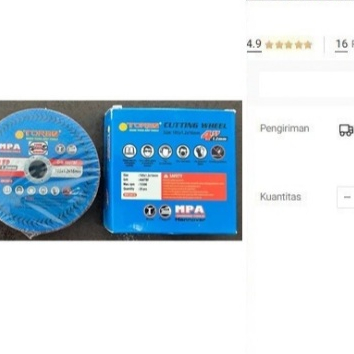 

TORA Cutting Wheel 4" x 1.2 Batu Potong Gerinda Tipis Mata 4"x1,2