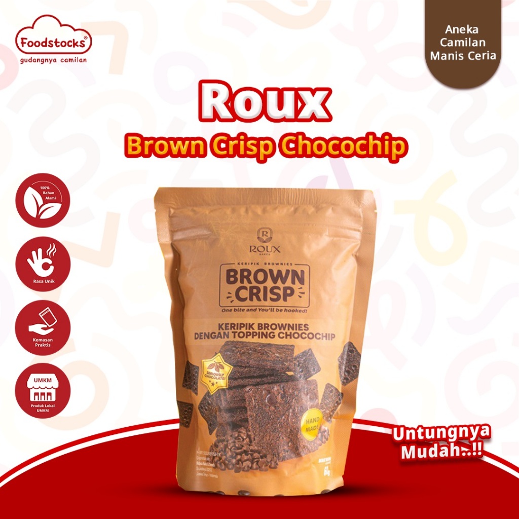 

Roux - Brown Crisp Keripik Brownies Crispy Topping Chocochip 60g