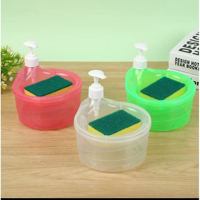 Tempat Sabun Cuci piring Viral MR.DIY 1000 ml+spons/wadah Sunglight model bulat & persegi/Di.....