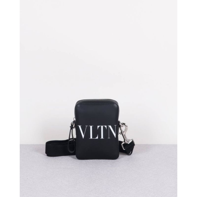 VALENTINO VLTN Printed Small Shoulder Bag in Black
