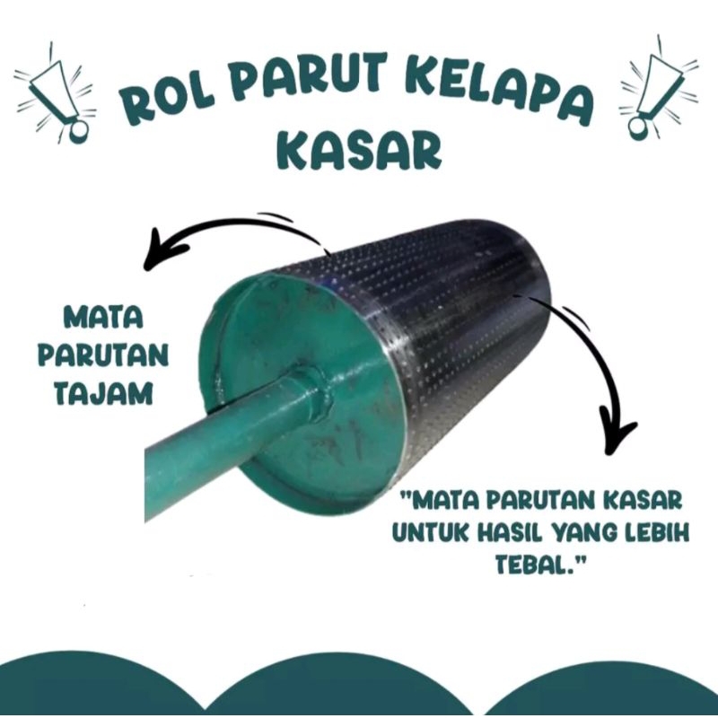 roll parut kelapa/ mata parut kelapa 4inch as 19mm, as 20mm kasar