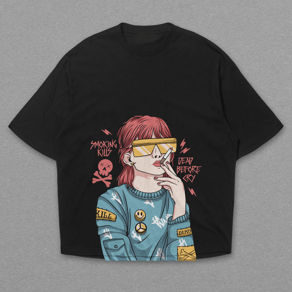 Kaos Oversize Streetwear Smoking Kills A3 Distro Murah dan Katun 100% || Oversize Tshirt || Lengan P
