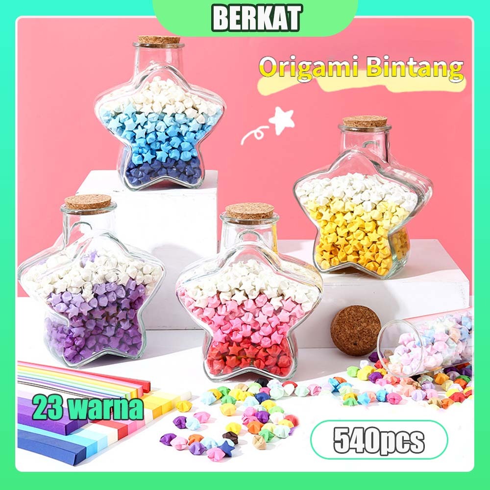 

540Pcs Origami Bintang / Diy Berwarna Star Paper / Paper Star / Star Origami Paper / Lucky Star Origami / Kertas Untuk Buat Bintang