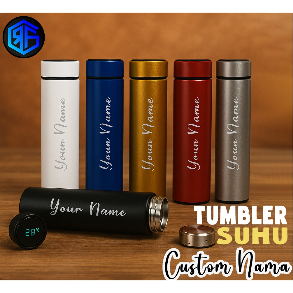 Tumbler Custom Nama Botol Minum dengan LED Indicator