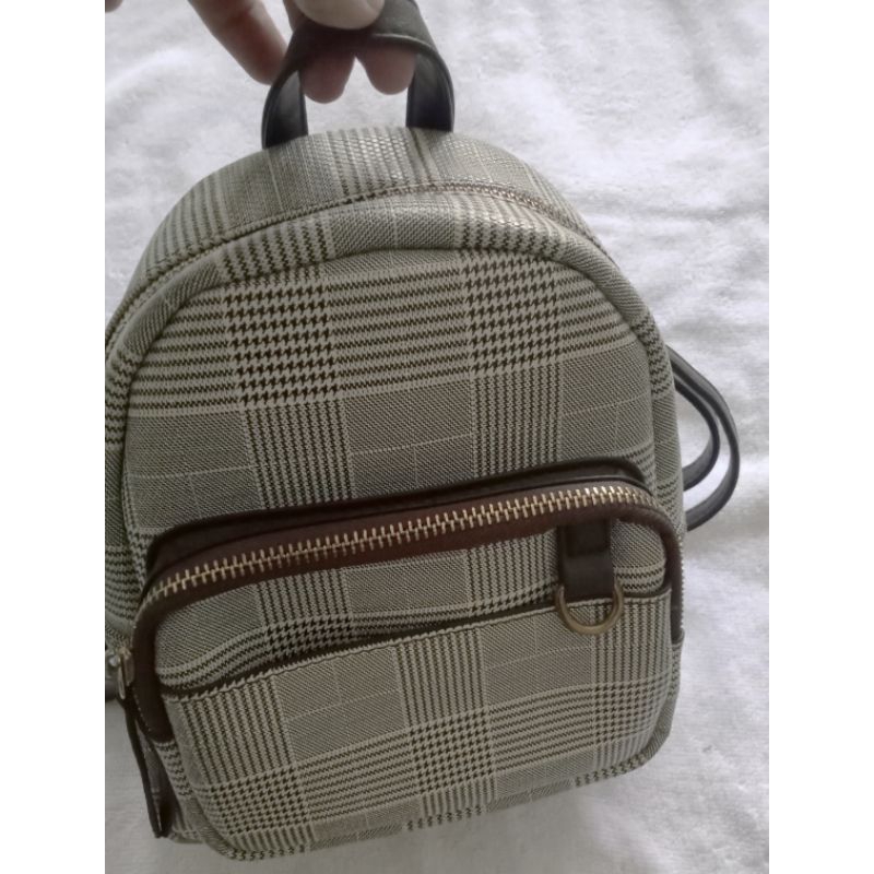 TAS RANSEL FASHION  WANITA CEWE MOTIF KOTAK KOTAK