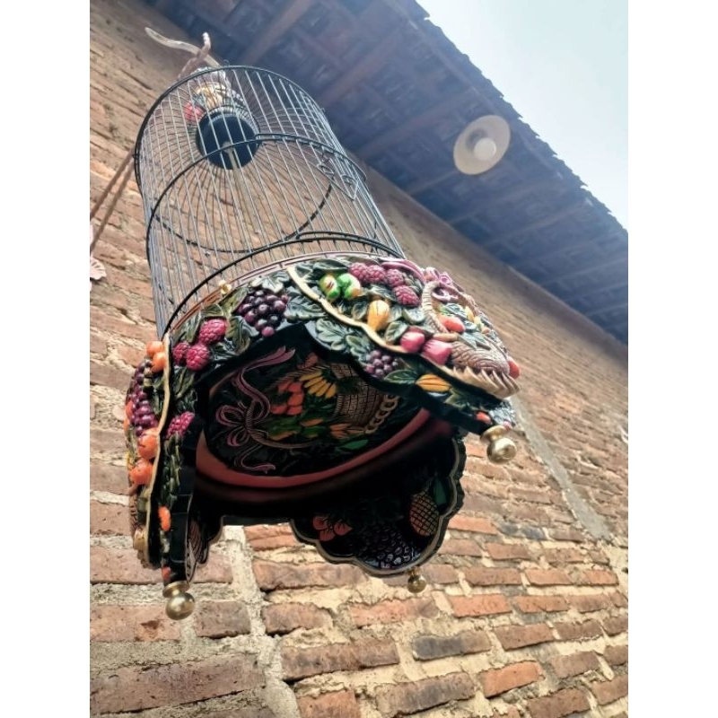 Tebok Helopet pleci sangkar pleci ukir buah fullset ram