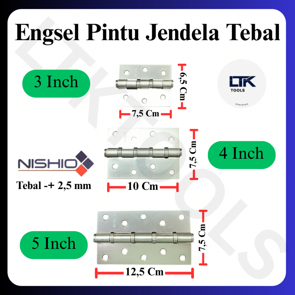 Engsel Tebal Pintu Jendela/ Engsel Merek Nishio