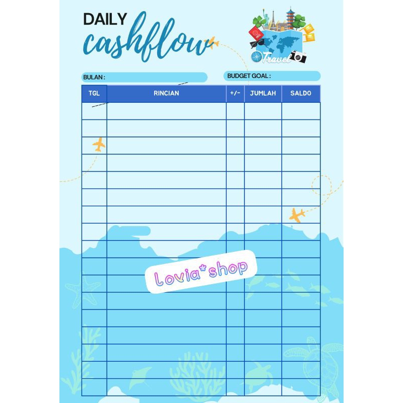 

(NEW) UANG PLANNER CATATAN CASHFLOW HARIAN BUDGET PLANNER HVS 70 GSM A5 RING 6